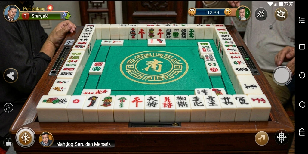 Tampilan gameplay seru di 2739 dengan ubin Mahjong yang berwarna-warni.