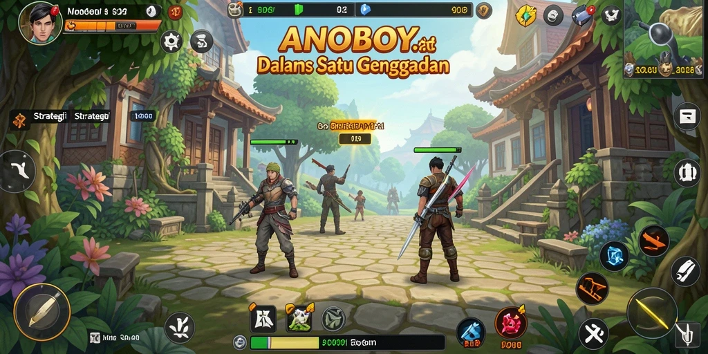 Gameplay ANOBOY yang menarik dalam pertempuran strategi.