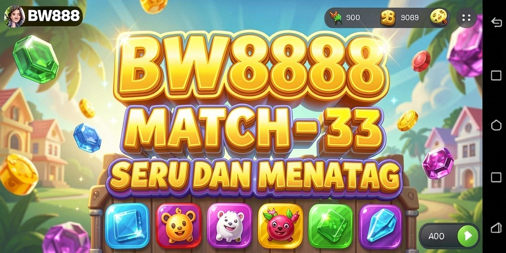 Tampilan gameplay BW888 dengan elemen Match-3 yang menantang.