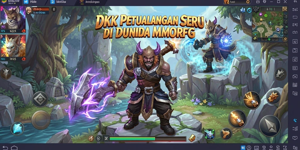 Screenshot gameplay DKK yang menampilkan pertempuran epik dan eksplorasi dunia.