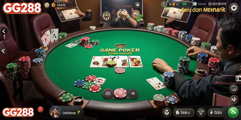 Gameplay seru di GG288 yang menampilkan aksi poker yang mendebarkan.