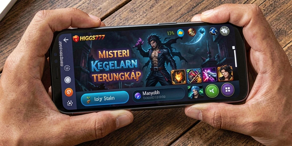 Tampilan gameplay HIGGS777 yang menakutkan dengan suasana mencekam.