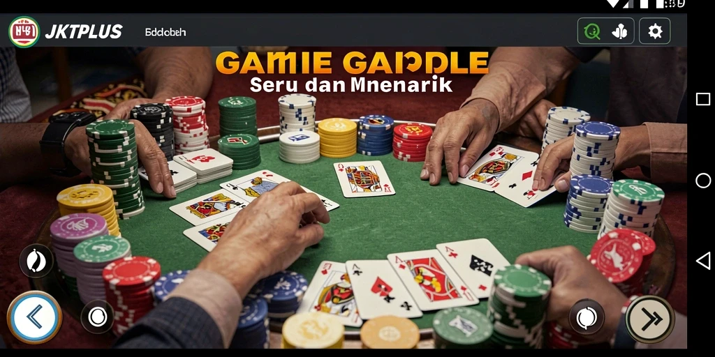 Screenshot JKTPLUS menampilkan gameplay menakjubkan Gaple.