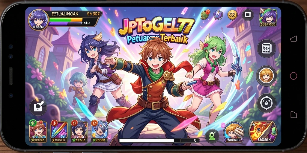 Tampilan gameplay seru dari JPTOGEL77 dengan karakter anime favorit.