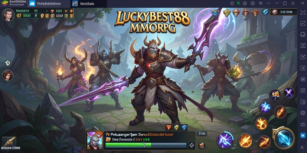 Screenshot LUCKYBEST88 menampilkan aksi seru dalam pertarungan MMORPG.