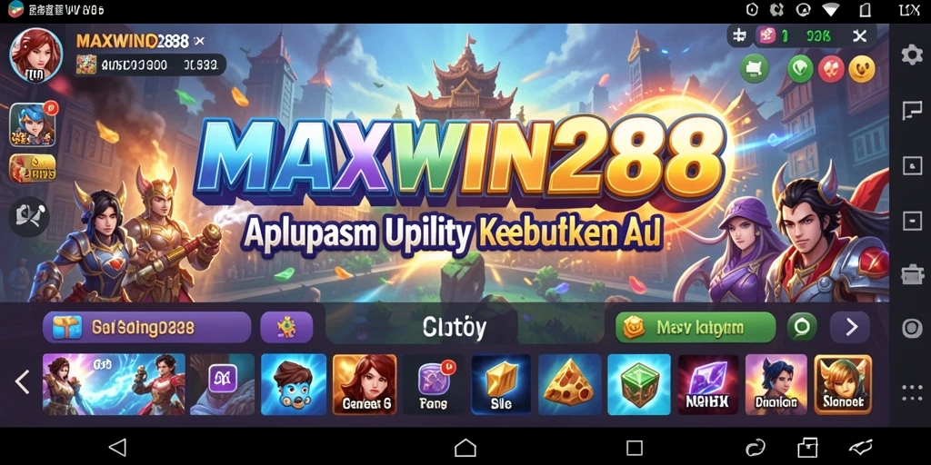 Tampilan antarmuka utama MAXWIN288 dengan berbagai fitur utilitas.