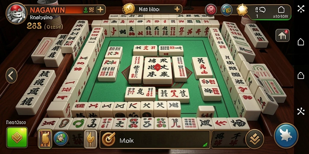Tampilan gameplay yang menarik dari NAGAWIN dengan grafis Mahjong berkualitas tinggi.