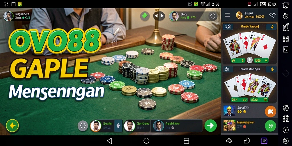 Tampilan gameplay Gaple yang seru dan interaktif di OVO88.