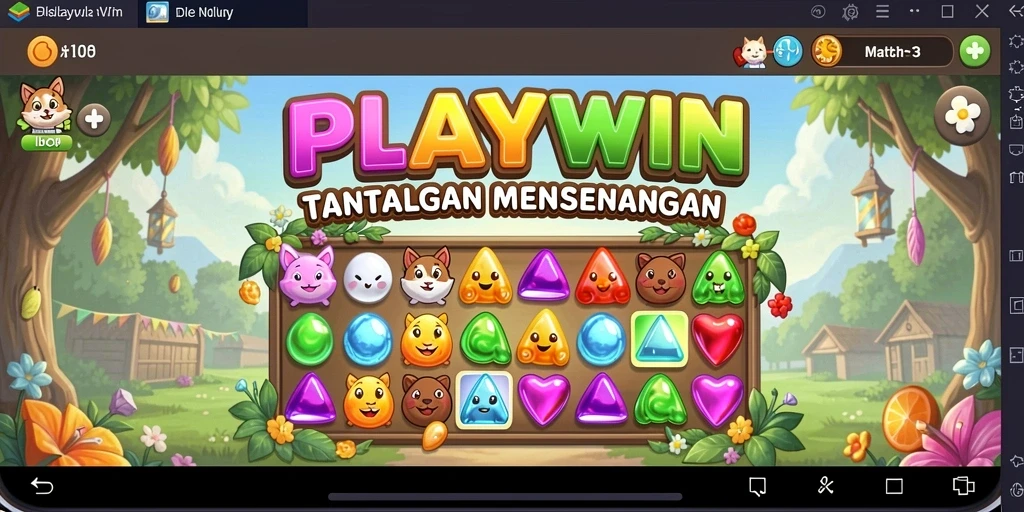 Screenshot tampilan gameplay yang menarik dari PLAYWIN Match-3.