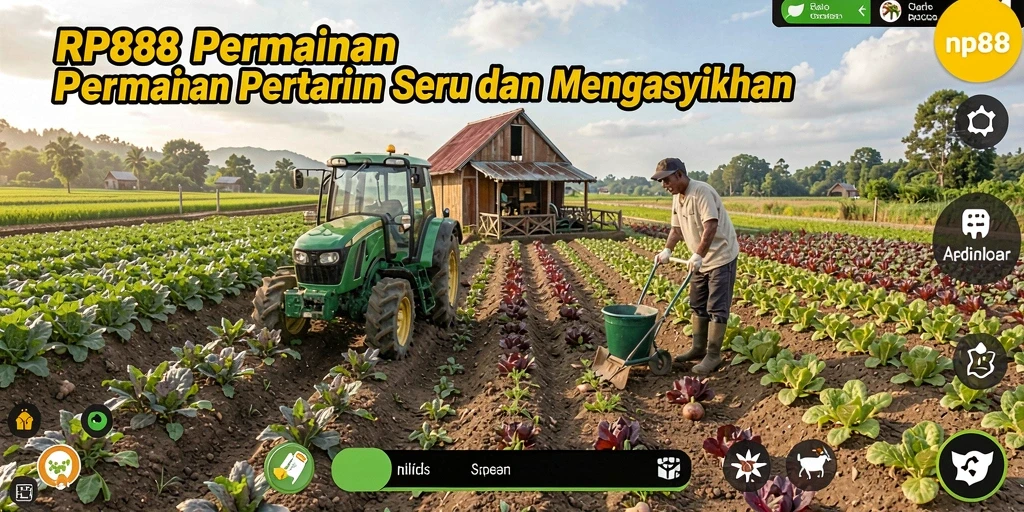 Tampilan gameplay RP888 dengan berbagai aktivitas pertanian yang menarik.