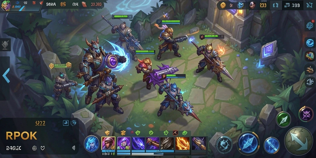 Tampak menariknya gameplay MOBA RPOK dengan aksi seru.
