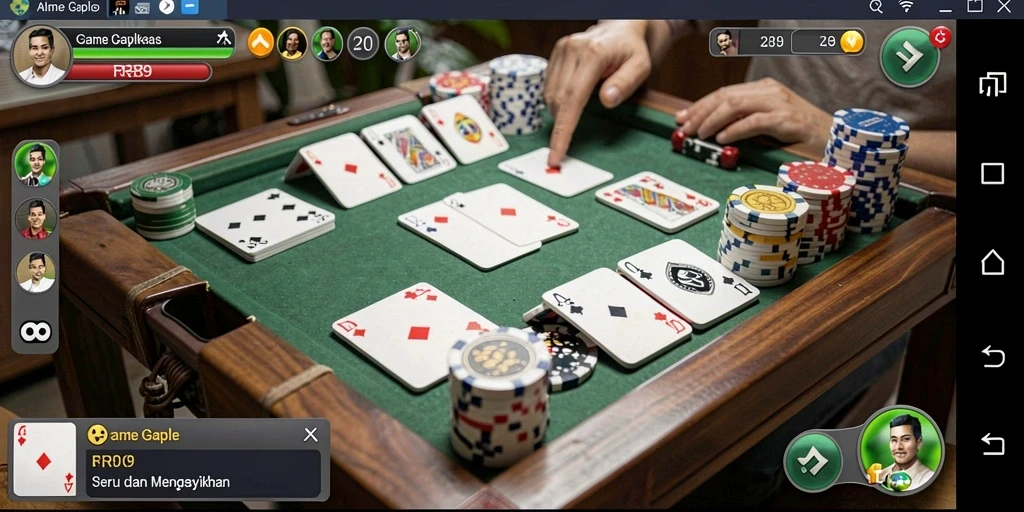 Screenshot gameplay gaple yang mendebarkan di RR89.