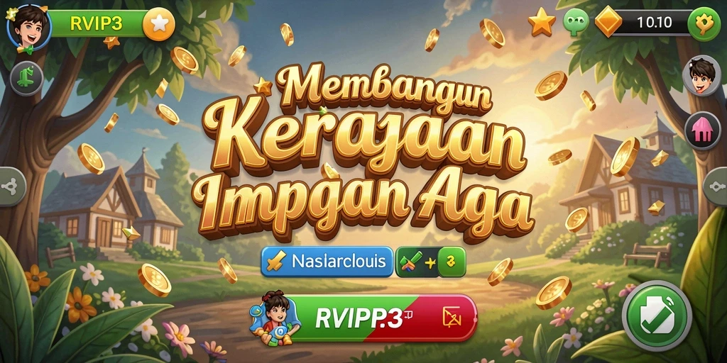 Tampilan screenshot utama RVIP3 dengan gameplay seru dalam membangun bisnis Tycoon.