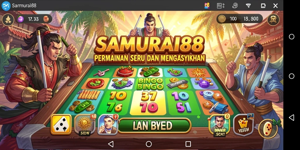 Tampilan penuh aksi dari gameplay Bingo SAMURAI88.