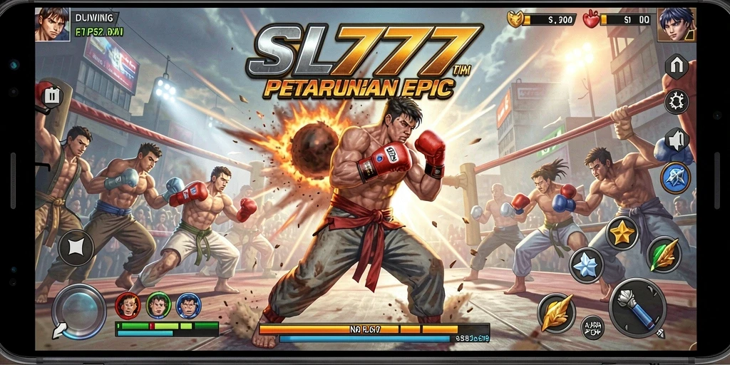 Tampilan gameplay SL777 yang mendebarkan dalam aksi pertarungan petarung.