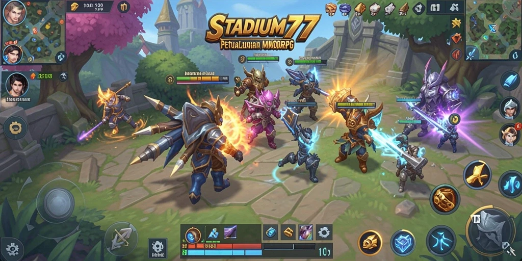 Tampilan gameplay STADIUM77 yang mendebarkan dalam dunia MMORPG.